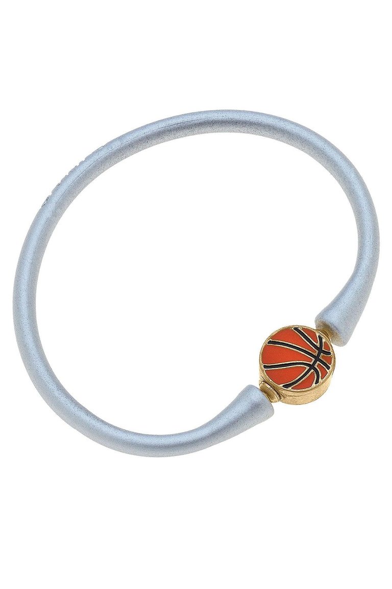 Enamel Basketball Silicone Bali Bracelet In Silver - Silver