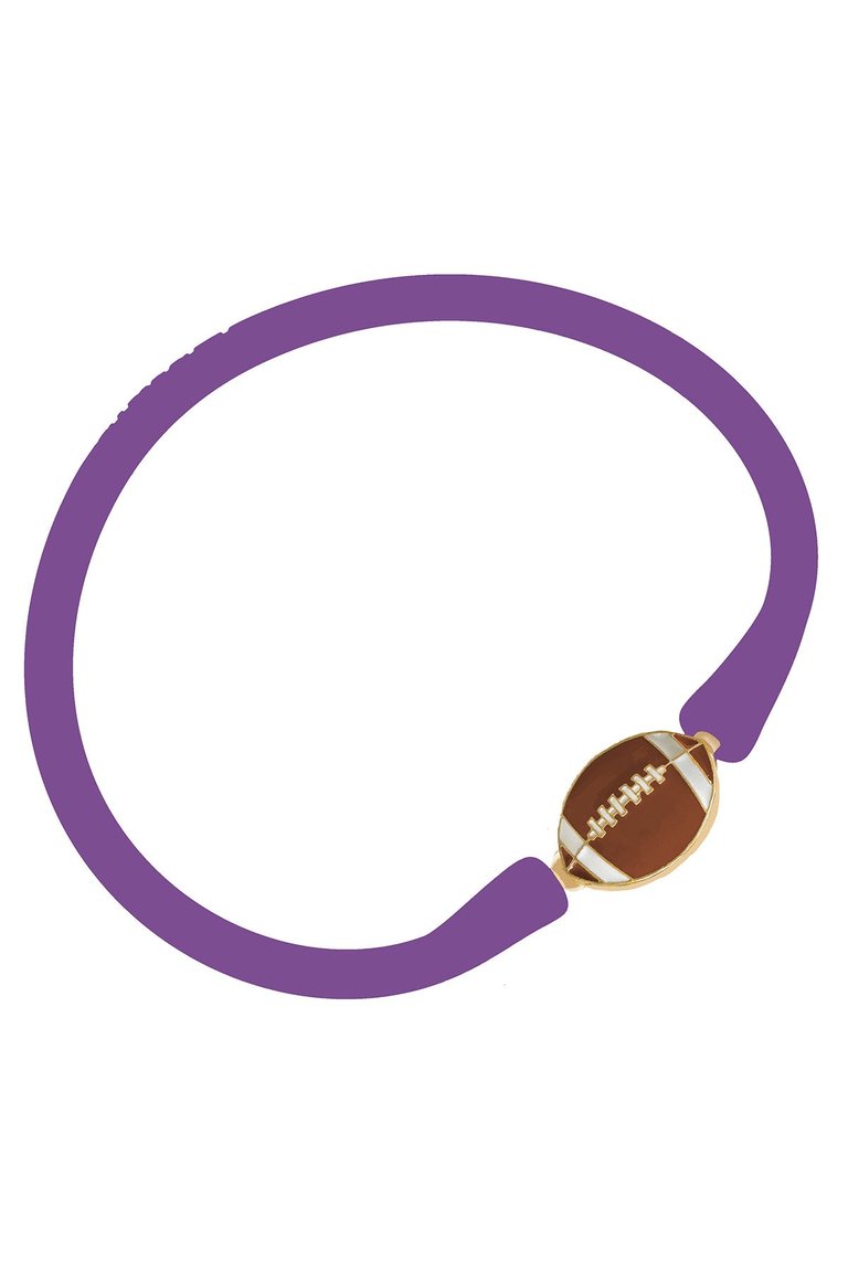 Enamel Football Silicone Bali Bracelet In Purple - Purple