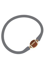 Enamel Football Silicone Bali Bracelet In Steel Grey - Steel Grey