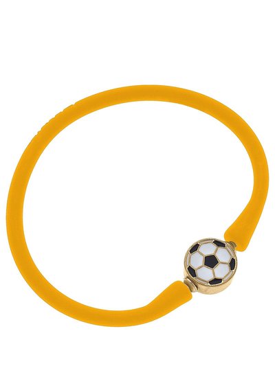 Canvas Style Enamel Soccer Ball Silicone Bali Bracelet in Cantalope product