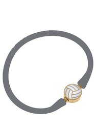 Enamel Volleyball Silicone Bali Bracelet In Grey - Grey