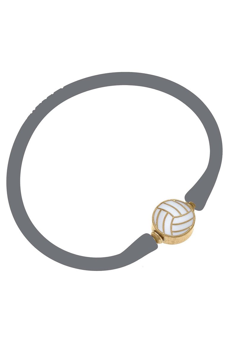 Enamel Volleyball Silicone Bali Bracelet In Grey - Grey