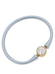Enamel Volleyball Silicone Bali Bracelet In Silver - Silver