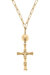 Estella Bamboo Cross Pendant Necklace - Worn Gold