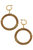 Felicity Bamboo Drop Hoop Earrings in Natural - Brown