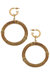 Felicity Bamboo Drop Hoop Earrings in Natural - Brown