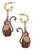 Flora Enamel Monkey Earrings - Brown/Pink