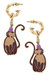 Flora Enamel Monkey Earrings - Brown/Pink