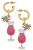 Fruity Daiquiri Enamel Drop Hoop Earrings - Pink