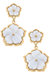 Gabriela Flower Stud Drop Earrings - Mother Of Pearl