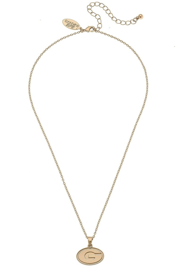 Georgia Bulldogs 24K Gold Plated Pendant Necklace