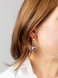 Georgia Bulldogs Enamel Drop Hoop Earrings