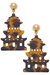 Gia Pagoda Resin Statement Earrings in Tortoise - Gold plating