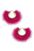 Glenda Faux Mink Hoop Earrings In Fuchsia - Fuchsia