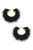 Glenda Mink Hoop Earrings In Black - Black