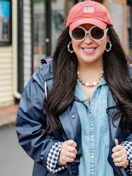 Greta Nautical Ceramic Ball Bead Hoop Earrings