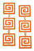 Gretchen Game Day Greek Keys Linked Enamel Earrings In Orange - Orange