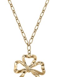 Greyson Bow Pendant Necklace in Worn Gold - Worn Gold