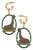 Gwen Enamel Giraffe Earrings - Green/Brown