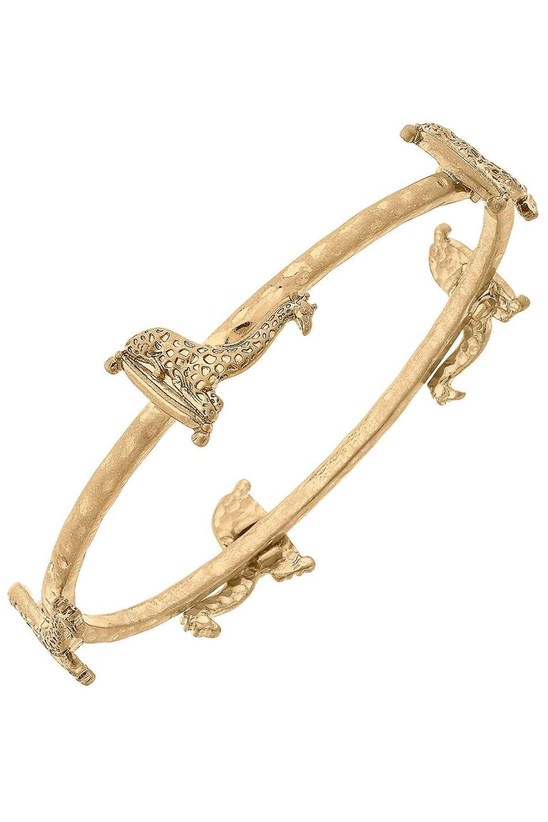 Gwen Giraffe Bangle - Worn Gold