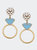 Harlowe Enamel Engagement Ring Earrings - Blue/Gold