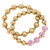 Heidi Chinoiserie and Ball Bead Stretch Bracelets - Set of 2 - Pink/White