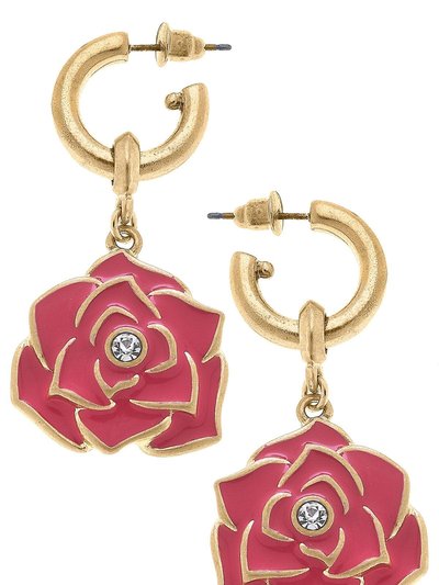 Canvas Style Isabella Rose Enamel Drop Hoop Earrings product