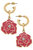 Isabella Rose Enamel Drop Hoop Earrings - Worn Gold