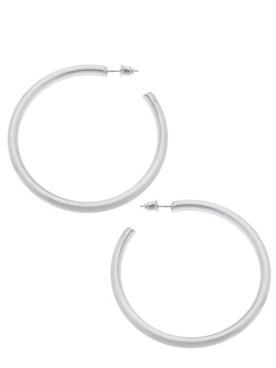 Canvas Style Ivy Hoop Earrings in Satin Silver product