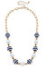 Jade Nautical Ball Bead Chain Link Necklace - Navy/White
