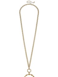 Jenny Bamboo Long Pendant Necklace in Worn Gold