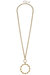 Jenny Bamboo Long Pendant Necklace in Worn Gold