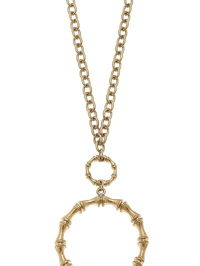 Canvas Style Jenny Bamboo Long Pendant Necklace in Worn Gold product