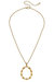 Jenny Bamboo Teardrop Necklace in Worn Gold