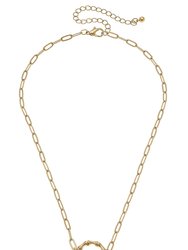 Jenny Delicate Bamboo Necklace in Worn Gold