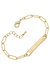 Jill Paperclip Chain ID Plate Bracelet in Worn Gold - Worn Gold
