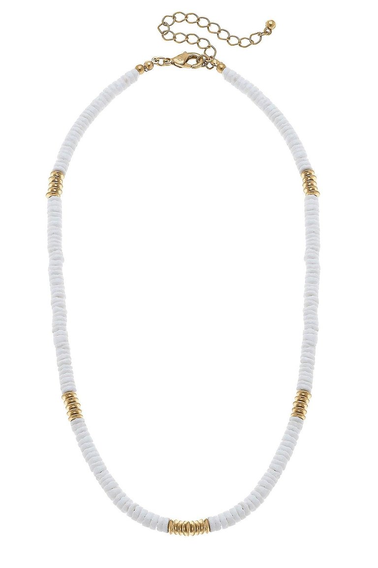 Joanna Beaded Shell Necklace in Ivory - Ivory