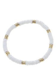 Joanna Beaded Shell Stretch Bracelet in Ivory - Ivory