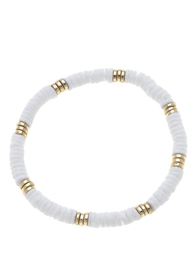 Canvas Style Joanna Beaded Shell Stretch Bracelet in Ivory product