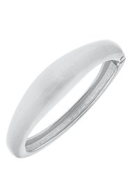 Josephine Statement Hinge Bangle in Satin Silver - Satin Silver