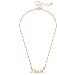 Julia Blessed Delicate Chain Necklace - Worn Gold