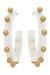 Kelley Studded Metal and Resin Hoop Earrings In White - White