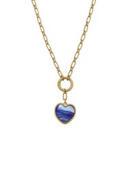 Kendall Murano Glass Heart Necklace in Blue - Blue