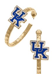 Kentucky Wildcats Enamel Logo Hoop Earrings - Blue