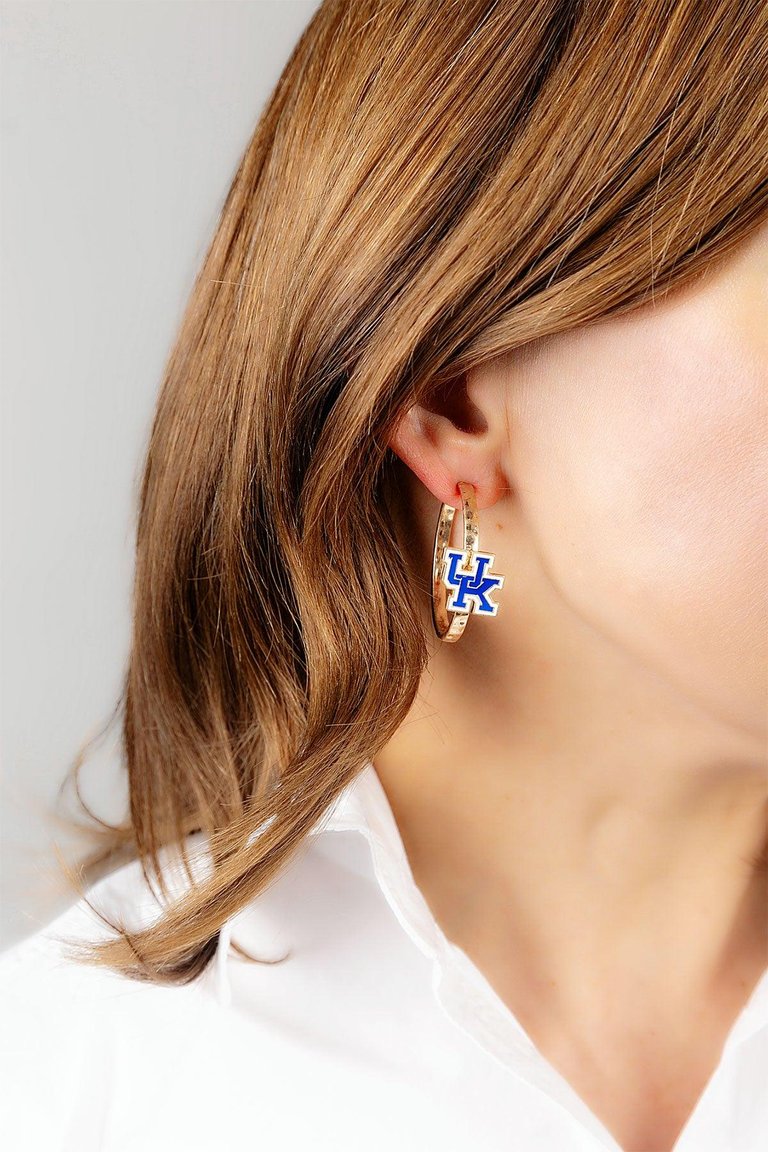 Kentucky Wildcats Enamel Logo Hoop Earrings