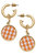 Kylee Gingham Drop Hoop Earrings in Orange - Orange