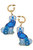 Lacey Enamel Staffordshire Dog Earrings in Blue & White - Blue