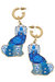 Lacey Enamel Staffordshire Dog Earrings in Blue & White - Blue