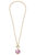 Laurel Chinoiserie T-Bar Necklace - Pink & White