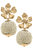 Lilah Flower Stud With Raffia Ball Earrings - Natural